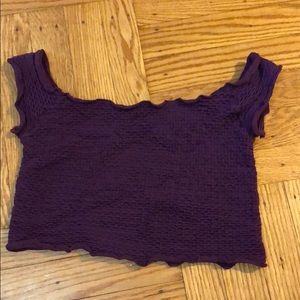 Free people purple off the shoulder crop top